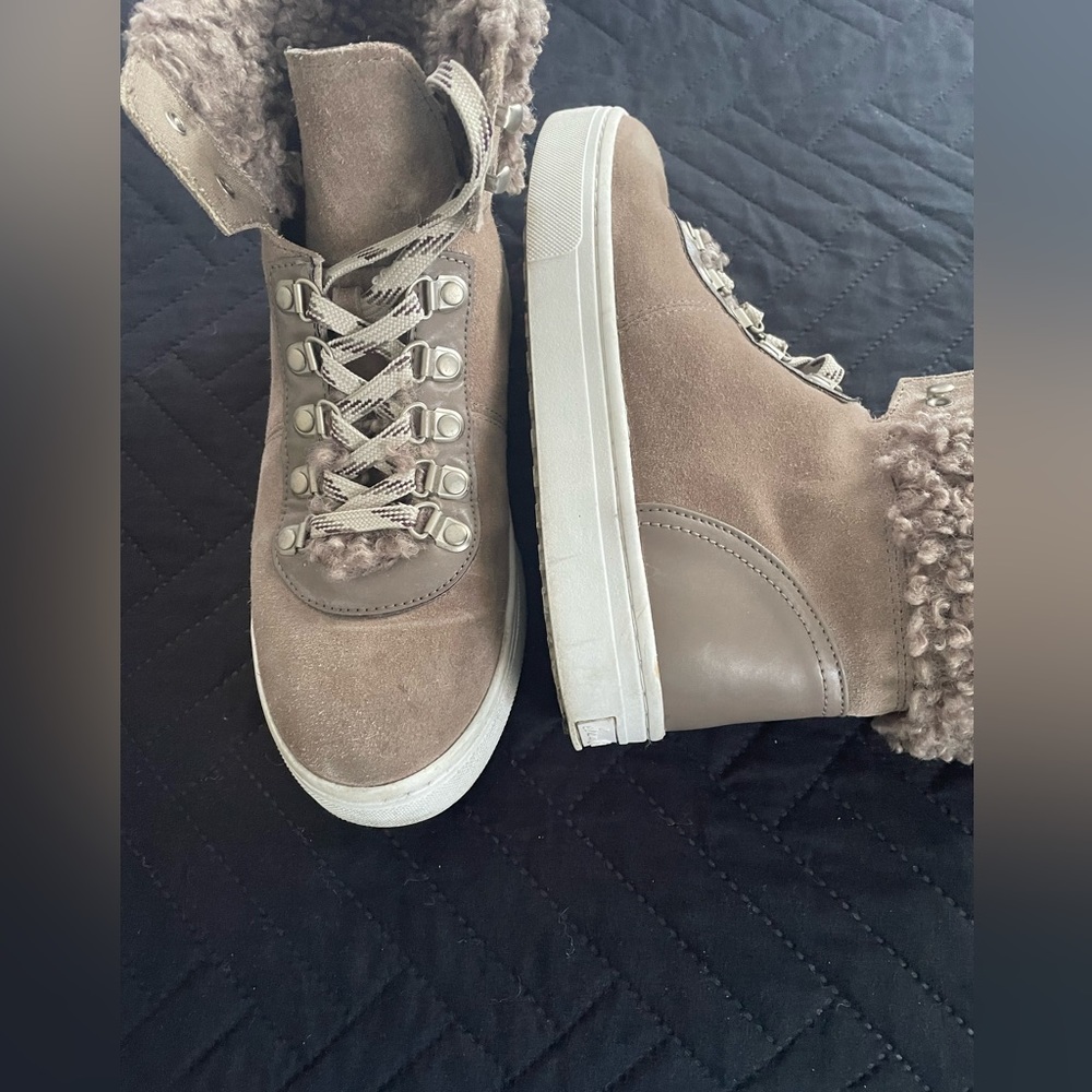 Sam Edelman fur lined suede high top sneakers